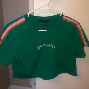 Green crop top